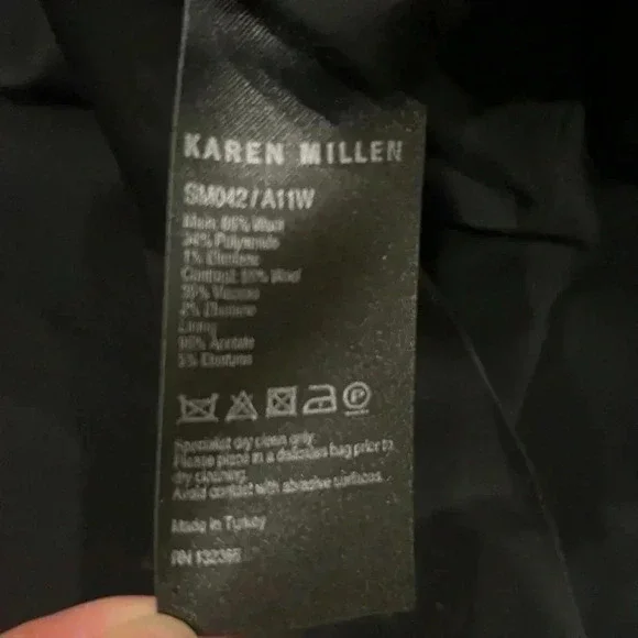 [US2]Karen  Millen Black Wool Blend Pencil Knee Skirt - Picture 8 of 9